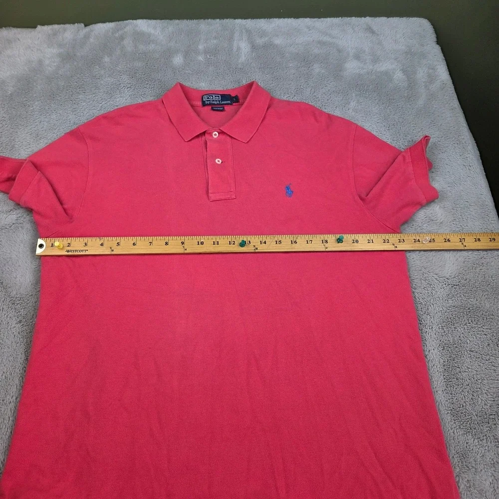 Polo Ralph Lauren Polo Mens L Short Sleeve Pique Pony Logo Salmon Pink Classic